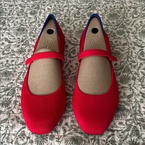 Rothy's Red Mary Jane Flats